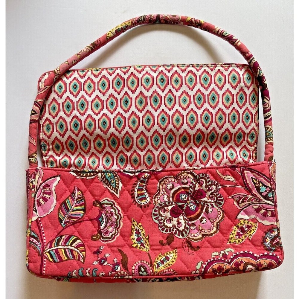 Vera Bradley Purse Quilted Call Me Coral Just‎ Clutch Knot Magnetic Shoulder Bag